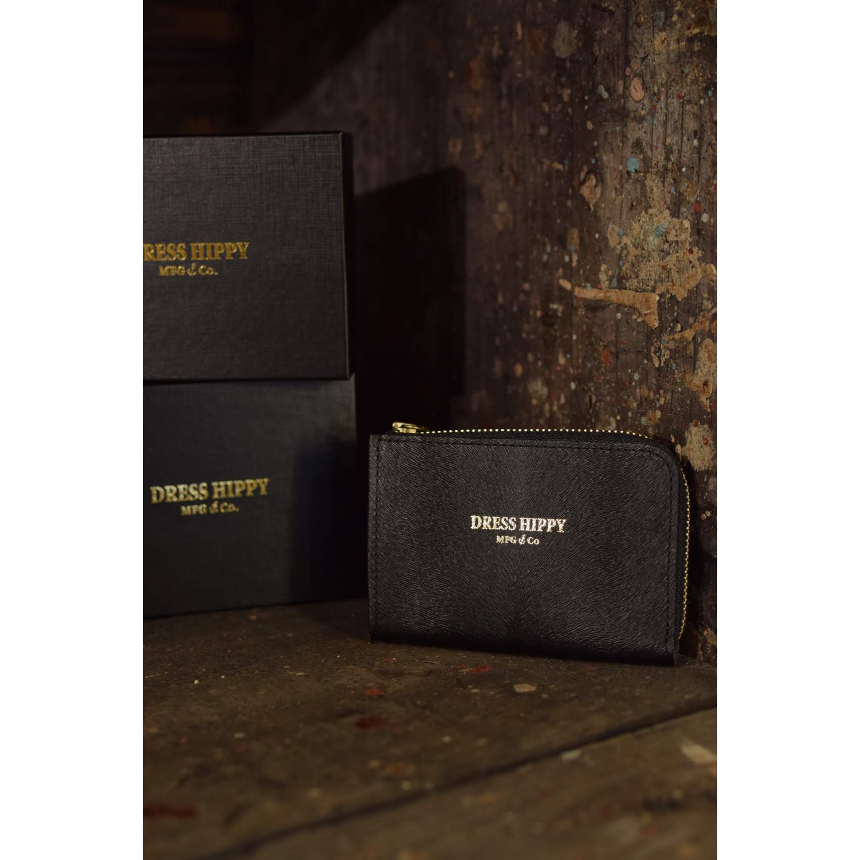 New name! ONLINE STORE / DRESS HIPPY/MINK COMPACT WALLET (BLACK)