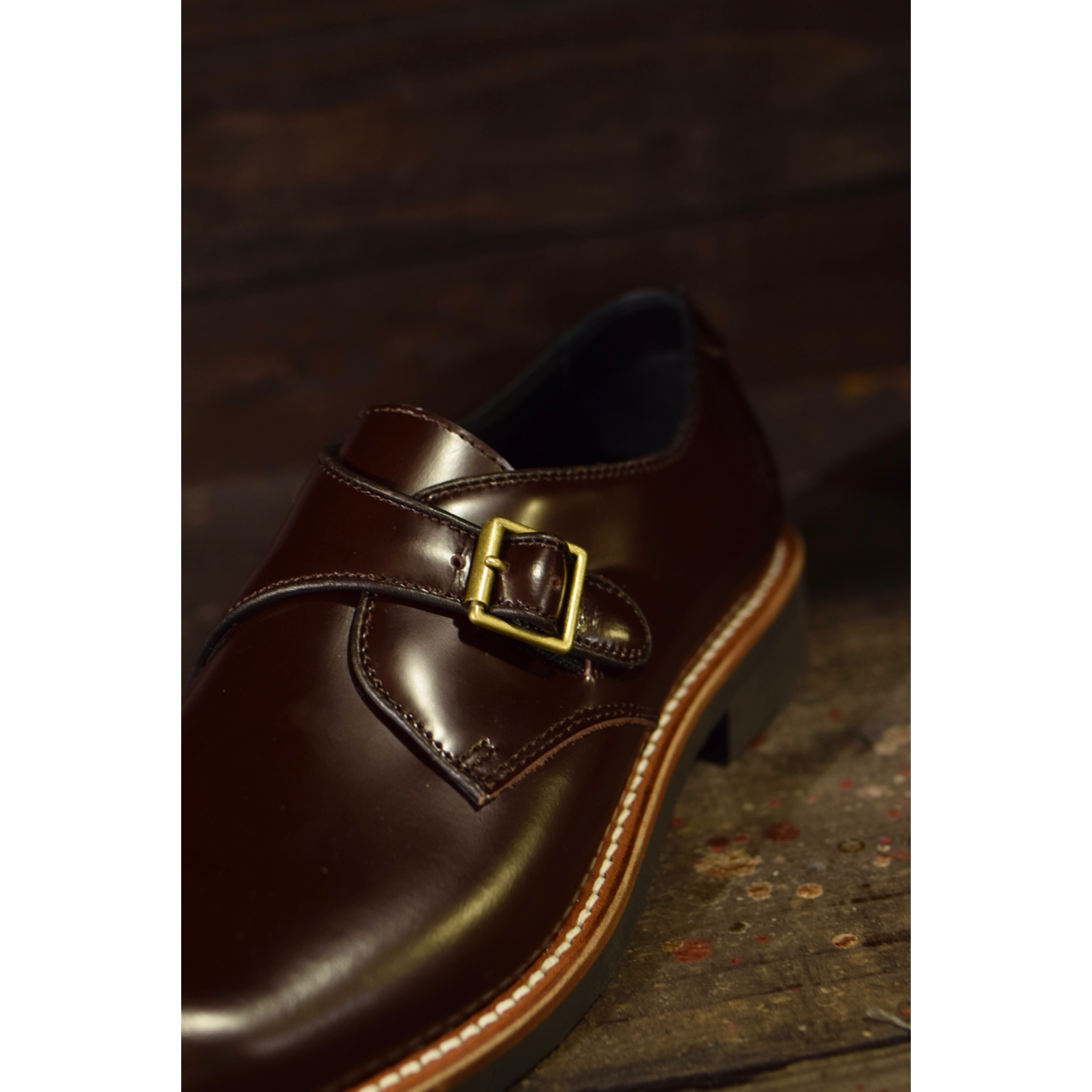 New name! ONLINE STORE / TAKE FIVE MILE/MONK LEATHER SHOES (BROWN)