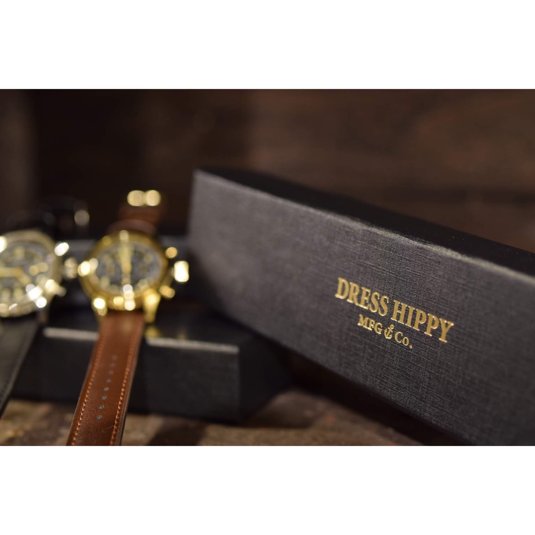 NO name! ONLINE STORE / DRESS HIPPY/MILL SUPERIOR WATCH (GOLD×BROWN)